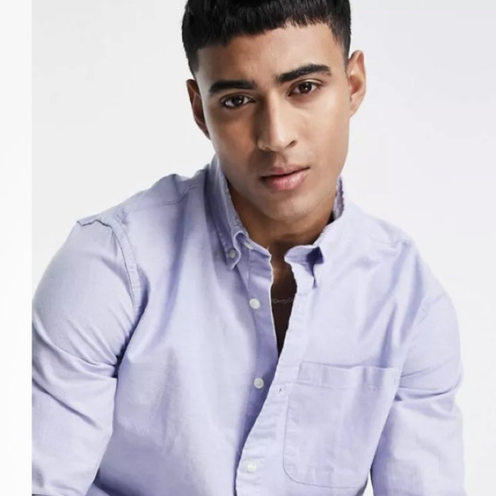 Select Homme Shirt Light Blue Solid M